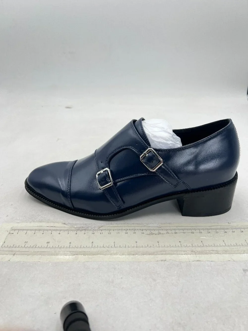 Men's Oxfords Round Toe Monk Strap Double Buckle Chunky Low Heel Pumps Loafers